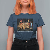 Support Your Local Egg Dealer Chicken Sipping Iced Coffee Graphic T Shirt For Women Funny Homesteading Farm Life