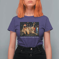 Support Your Local Egg Dealer Chicken Sipping Iced Coffee Graphic T Shirt For Women Funny Homesteading Farm Life
