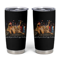 Support Your Local Egg Dealer Chicken Sipping Iced Coffee Graphic Tumbler Cup Funny Homesteading Farm Life