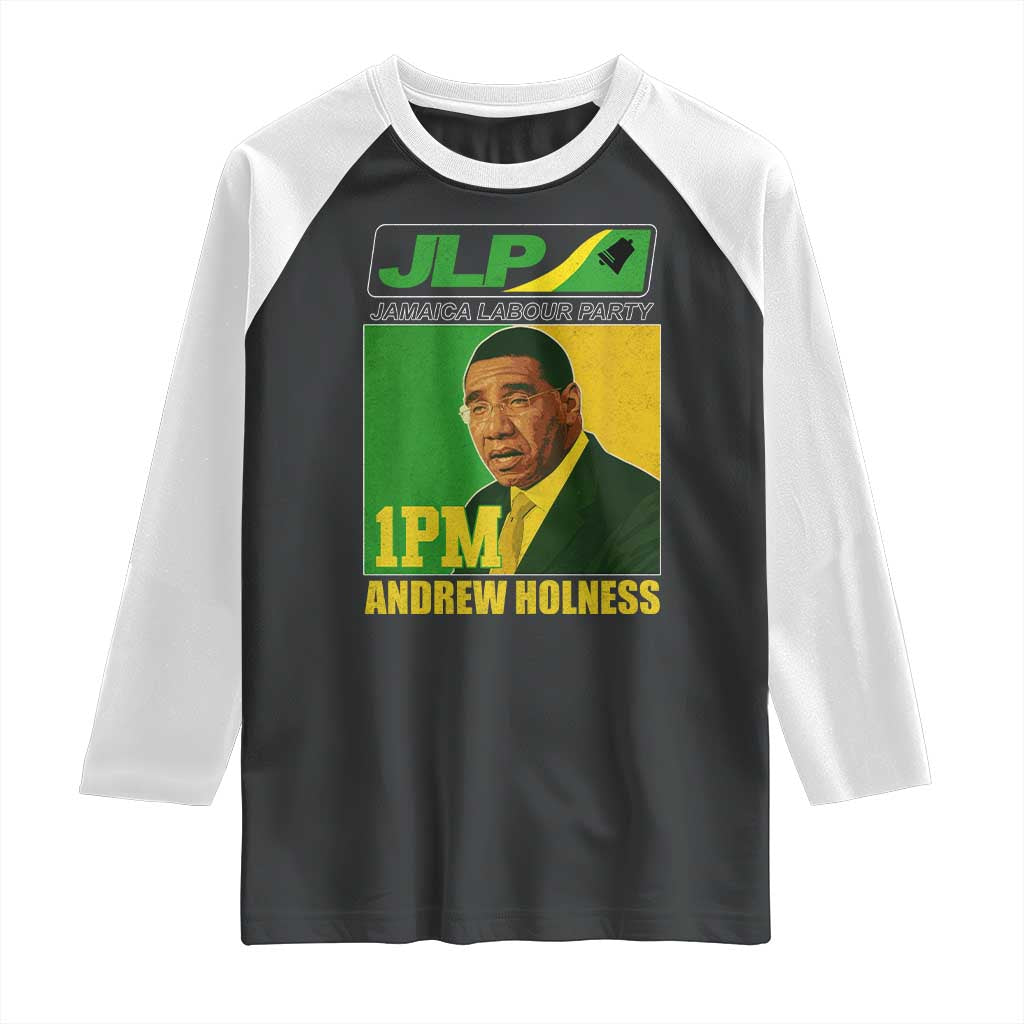 1PM Andrew Holness JPL Supporter Raglan Shirt Jamaica Labor Party Jamaican Political Pride - Wonder Print Shop