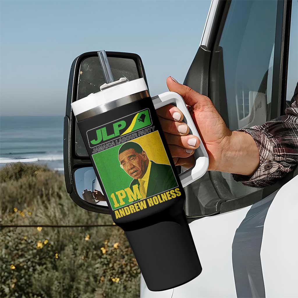 1PM Andrew Holness JPL Supporter Tumbler With Handle Jamaica Labor Party Jamaican Political Pride - Wonder Print Shop