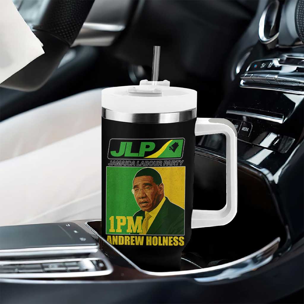 1PM Andrew Holness JPL Supporter Tumbler With Handle Jamaica Labor Party Jamaican Political Pride - Wonder Print Shop