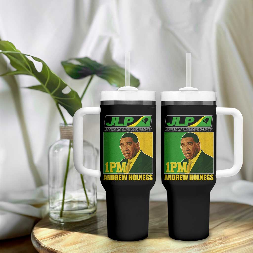 1PM Andrew Holness JPL Supporter Tumbler With Handle Jamaica Labor Party Jamaican Political Pride - Wonder Print Shop