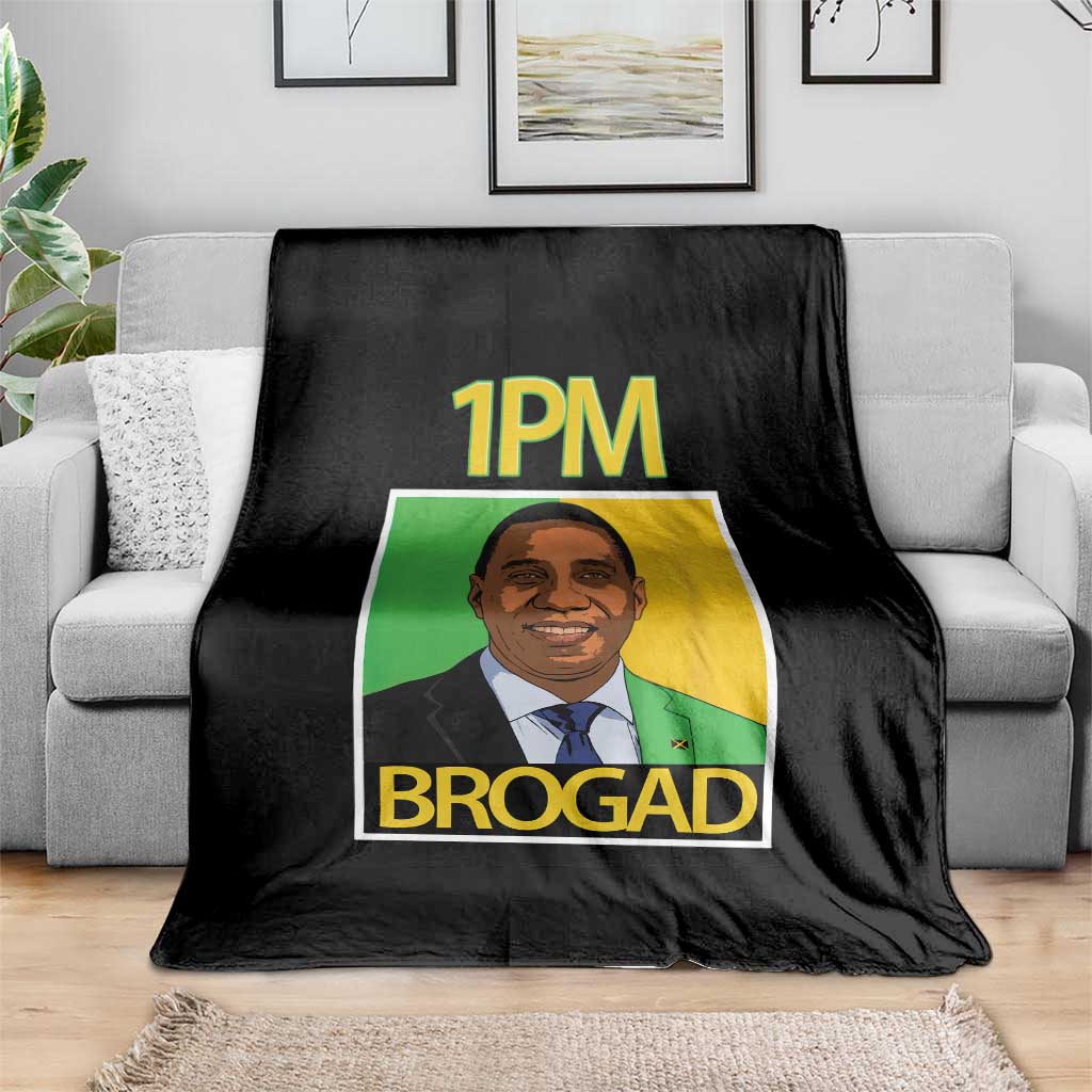 1PM BROGAD JLP Supporter Andrew Holness Throw Blanket Jamaica Labor Party Politics - Wonder Print Shop