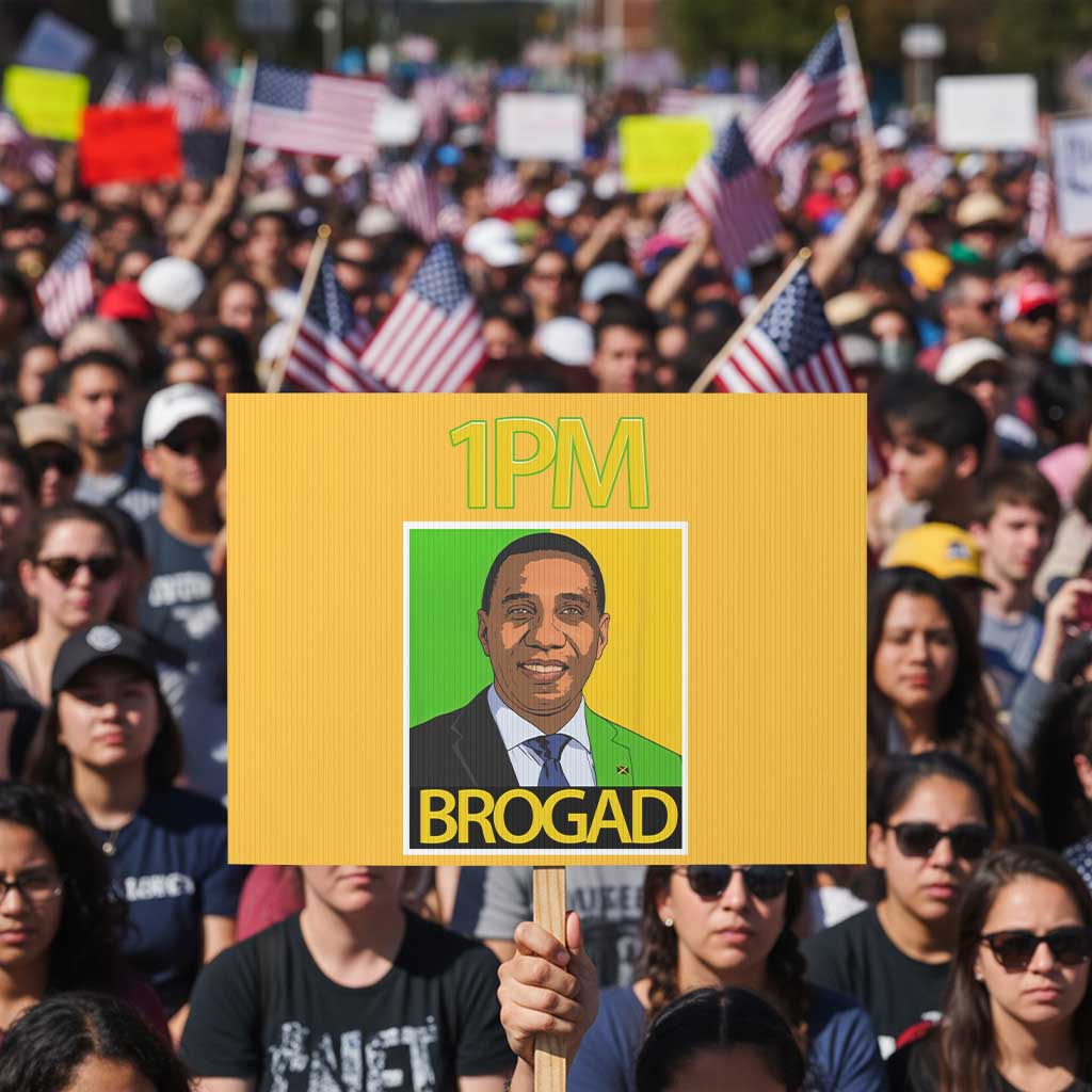 1PM BROGAD JLP Supporter Andrew Holness Protest Sign Jamaica Labor Party Politics - Wonder Print Shop