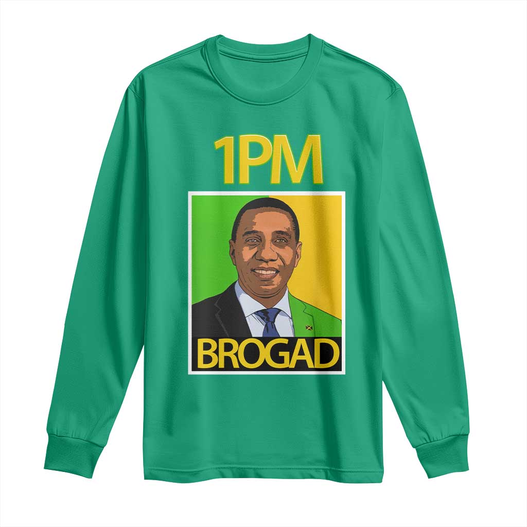 1PM BROGAD JLP Supporter Andrew Holness Long Sleeve Shirt Jamaica Labor Party Politics - Wonder Print Shop