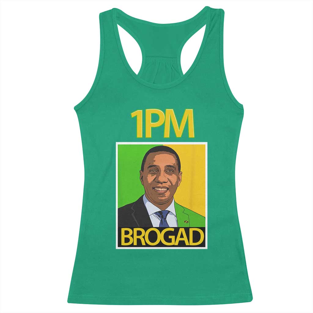 1PM BROGAD JLP Supporter Andrew Holness Racerback Tank Top Jamaica Labor Party Politics - Wonder Print Shop