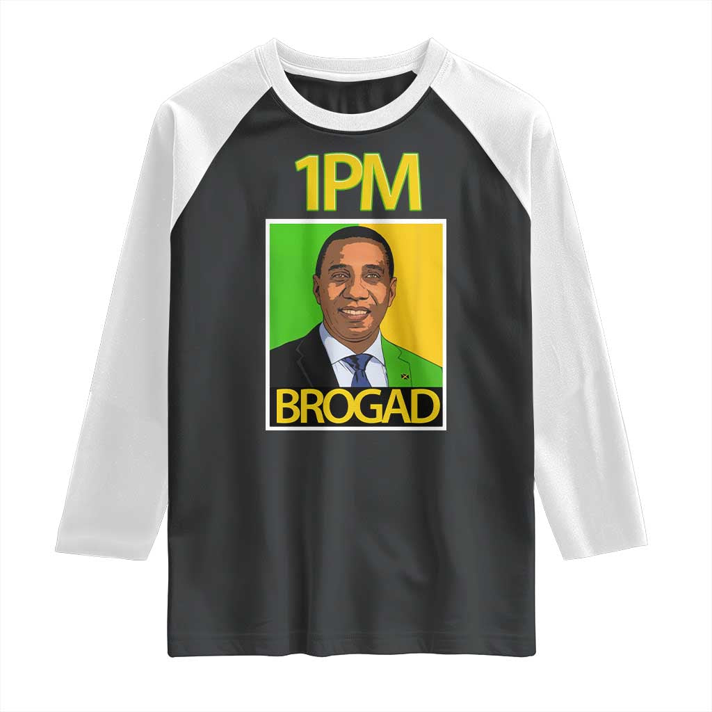 1PM BROGAD JLP Supporter Andrew Holness Raglan Shirt Jamaica Labor Party Politics - Wonder Print Shop