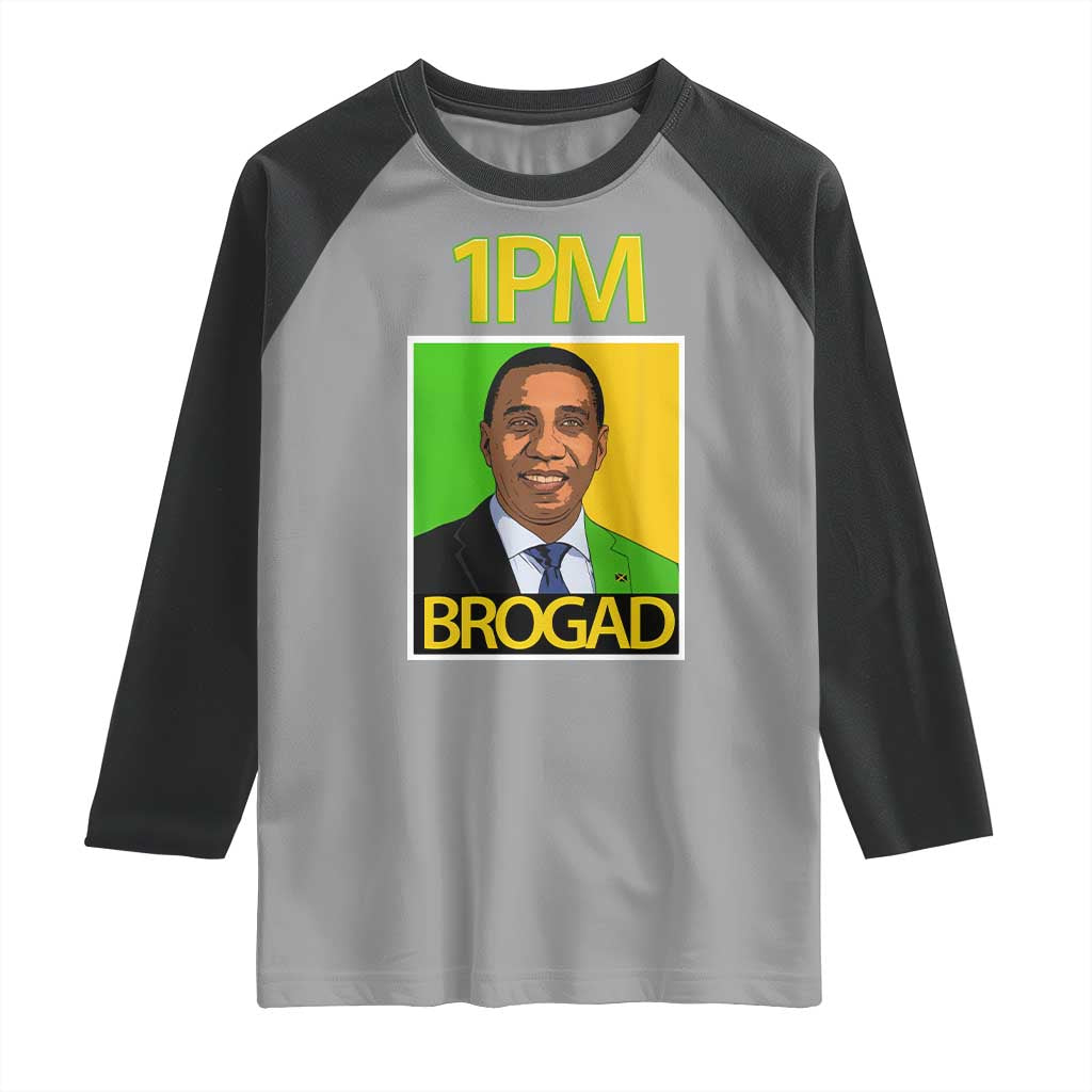 1PM BROGAD JLP Supporter Andrew Holness Raglan Shirt Jamaica Labor Party Politics - Wonder Print Shop