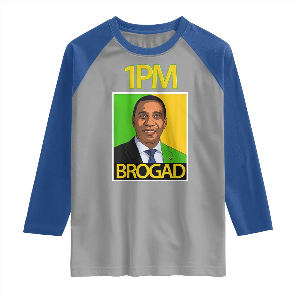 1PM BROGAD JLP Supporter Andrew Holness Raglan Shirt Jamaica Labor Party Politics - Wonder Print Shop
