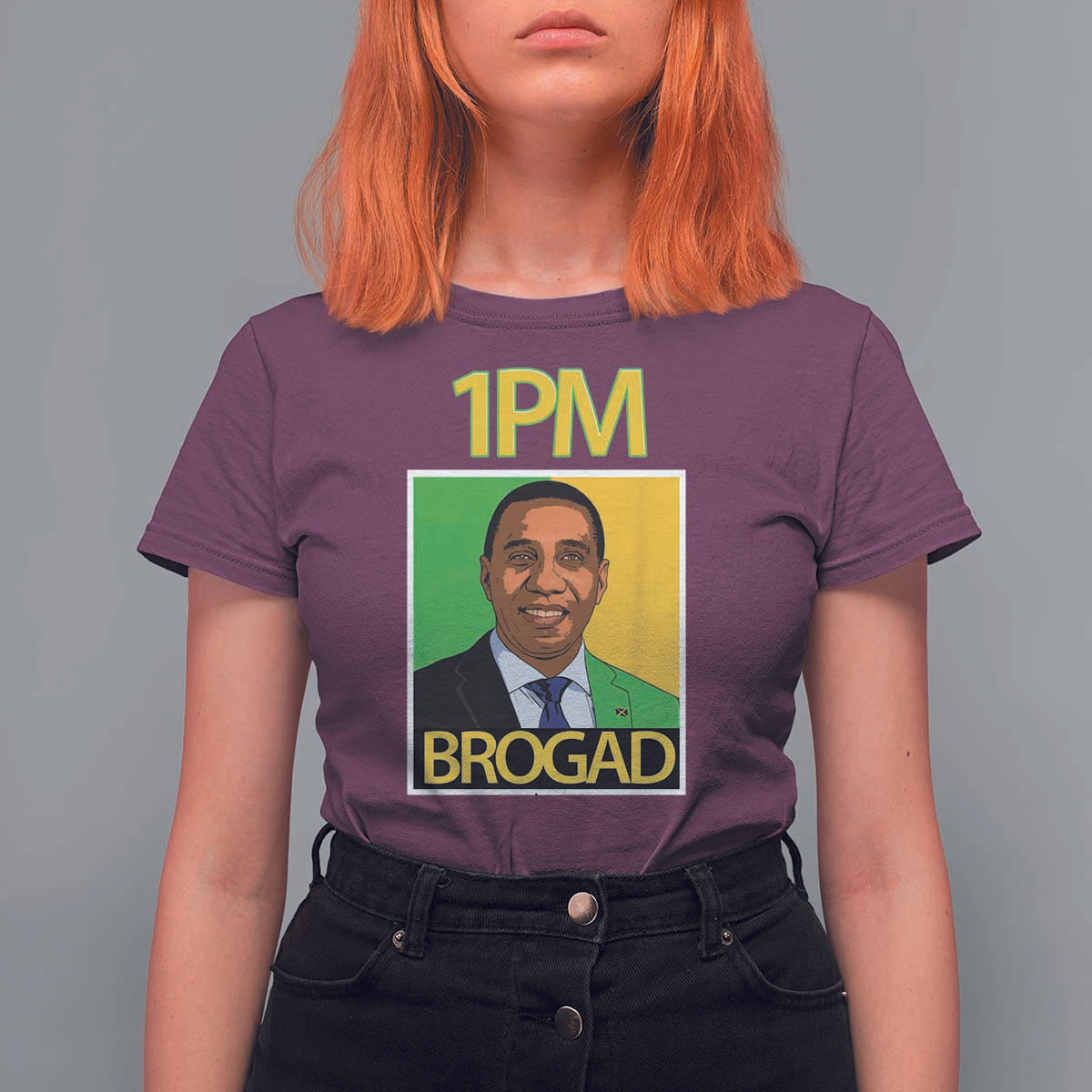 1PM BROGAD JLP Supporter Andrew Holness T Shirt For Women Jamaica Labor Party Politics - Wonder Print Shop