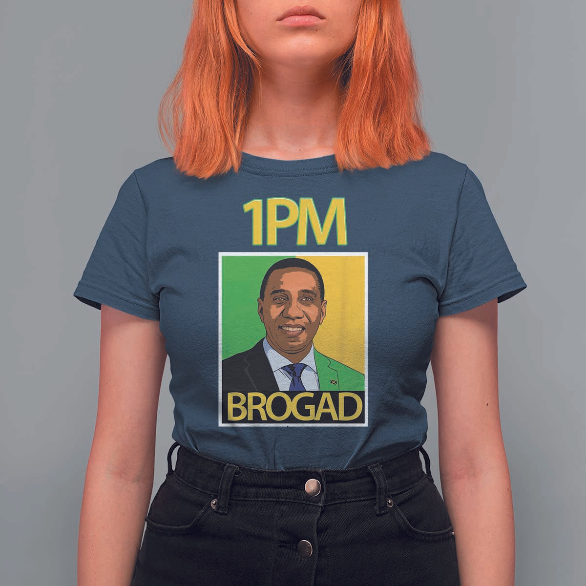 1PM BROGAD JLP Supporter Andrew Holness T Shirt For Women Jamaica Labor Party Politics - Wonder Print Shop
