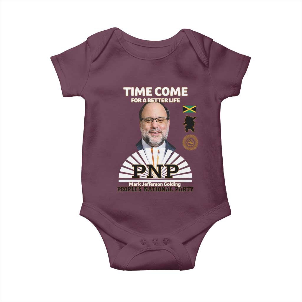 Mark Golding PNP Supporter Baby Onesie Time Come for a Better Life Jamaica Politics People's National Party - Wonder Print Shop