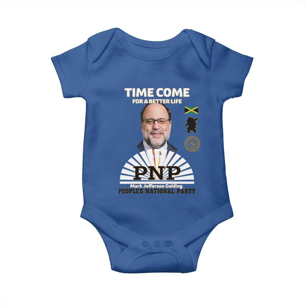 Mark Golding PNP Supporter Baby Onesie Time Come for a Better Life Jamaica Politics People's National Party - Wonder Print Shop
