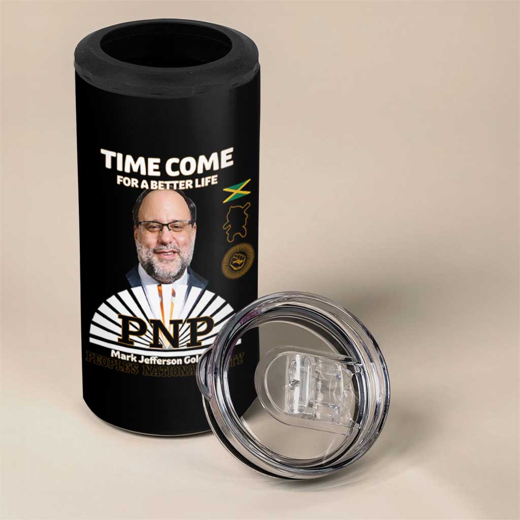Mark Golding PNP Supporter 4 in 1 Can Cooler Tumbler Time Come for a Better Life Jamaica Politics People's National Party - Wonder Print Shop