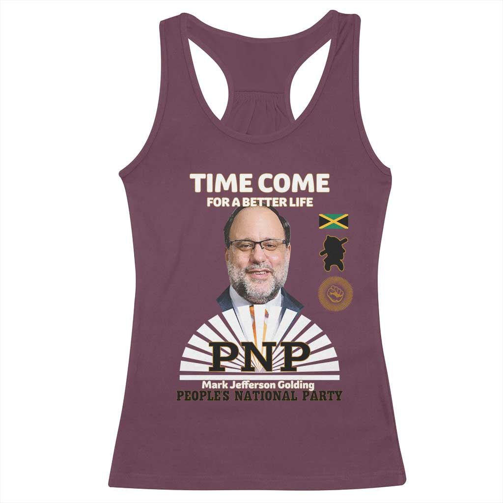 Mark Golding PNP Supporter Racerback Tank Top Time Come for a Better Life Jamaica Politics People's National Party - Wonder Print Shop
