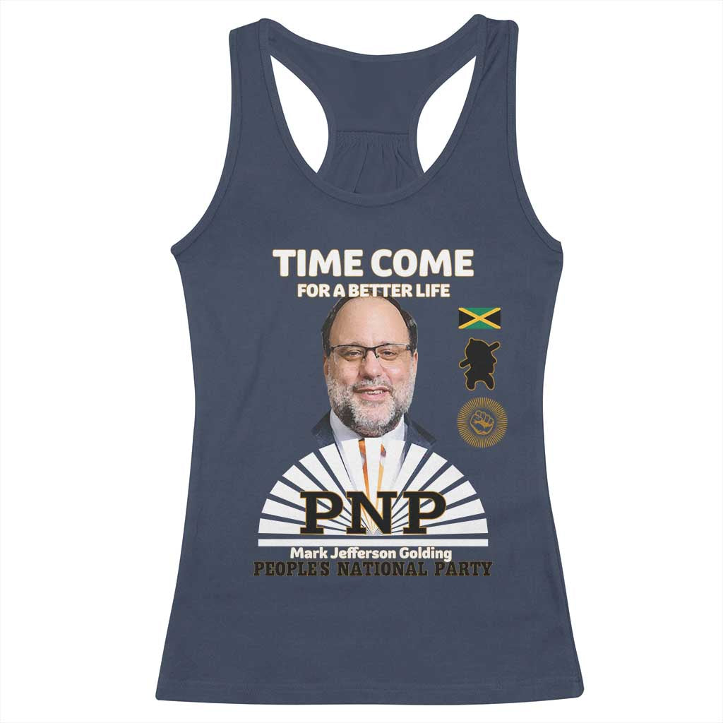 Mark Golding PNP Supporter Racerback Tank Top Time Come for a Better Life Jamaica Politics People's National Party - Wonder Print Shop