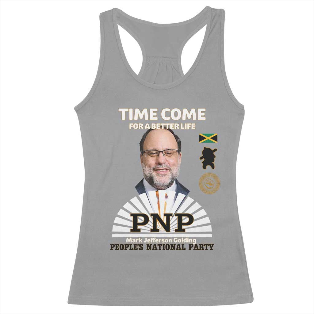Mark Golding PNP Supporter Racerback Tank Top Time Come for a Better Life Jamaica Politics People's National Party - Wonder Print Shop