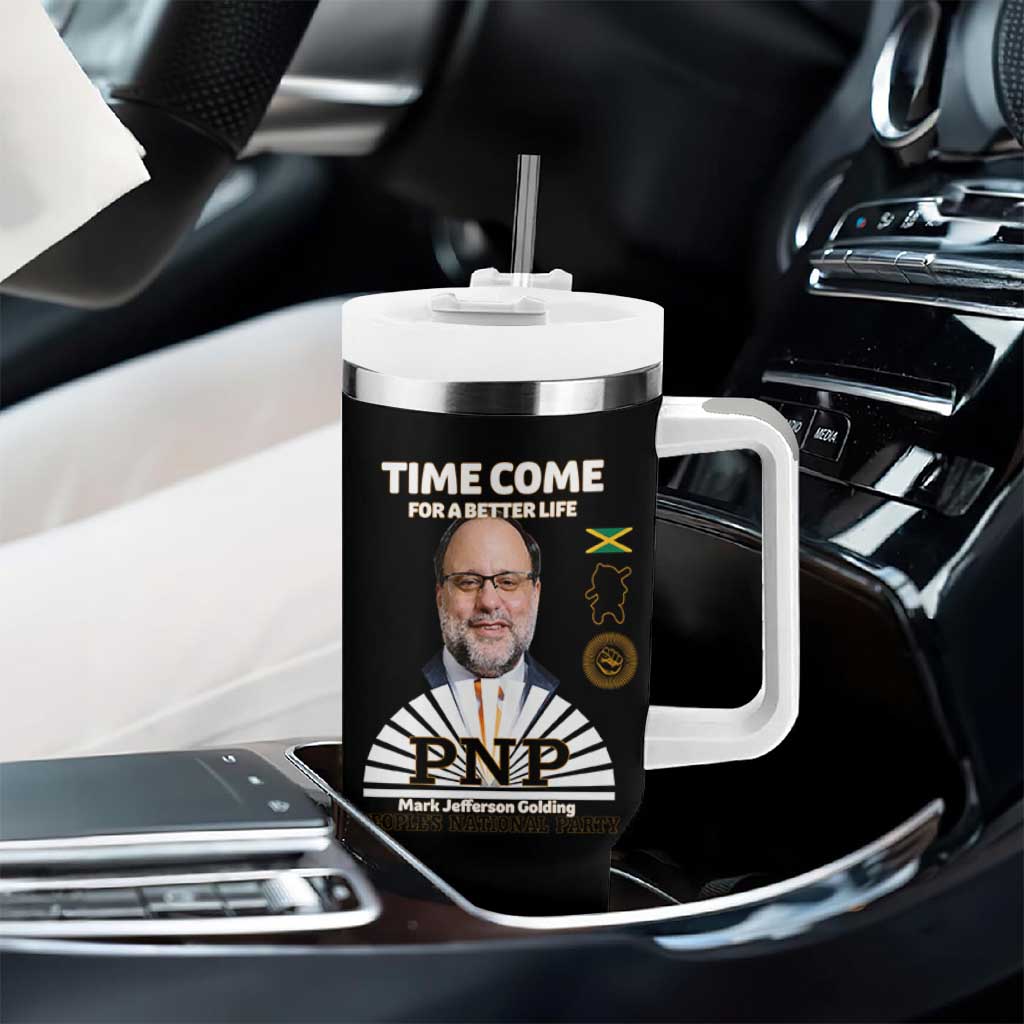 Mark Golding PNP Supporter Tumbler With Handle Time Come for a Better Life Jamaica Politics People's National Party - Wonder Print Shop