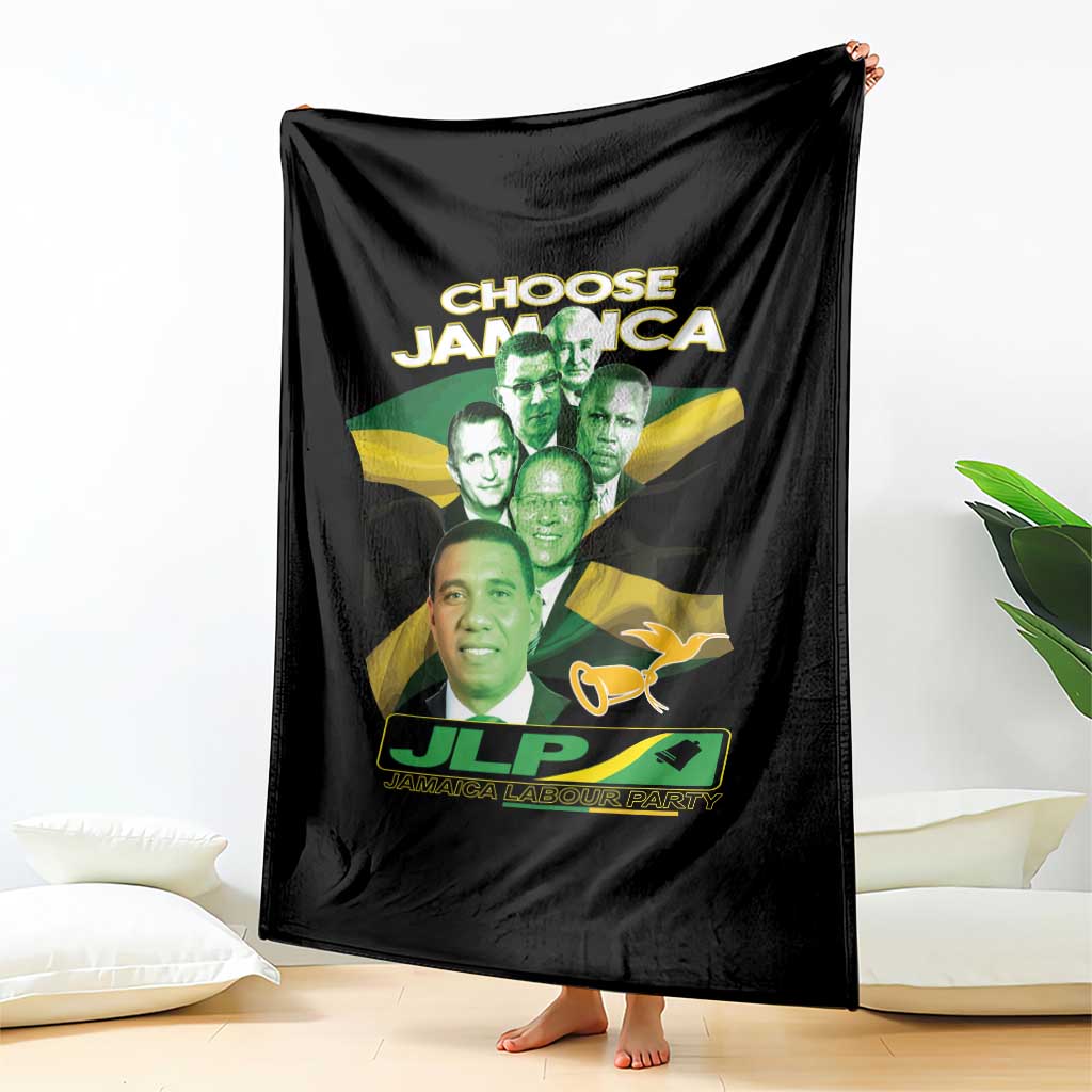 Choose Jamaica JLP Supporter Throw Blanket Patriotic Leaders Jamaica Jamaica Labor Party Politics - Wonder Print Shop