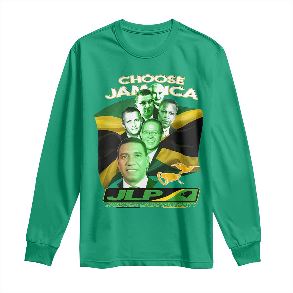 Choose Jamaica JLP Supporter Long Sleeve Shirt Patriotic Leaders Jamaica Jamaica Labor Party Politics - Wonder Print Shop