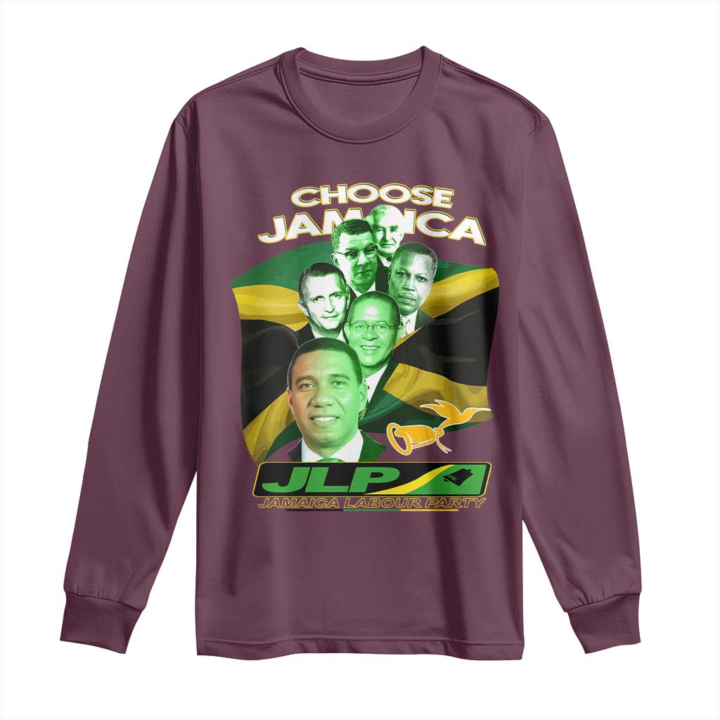 Choose Jamaica JLP Supporter Long Sleeve Shirt Patriotic Leaders Jamaica Jamaica Labor Party Politics - Wonder Print Shop