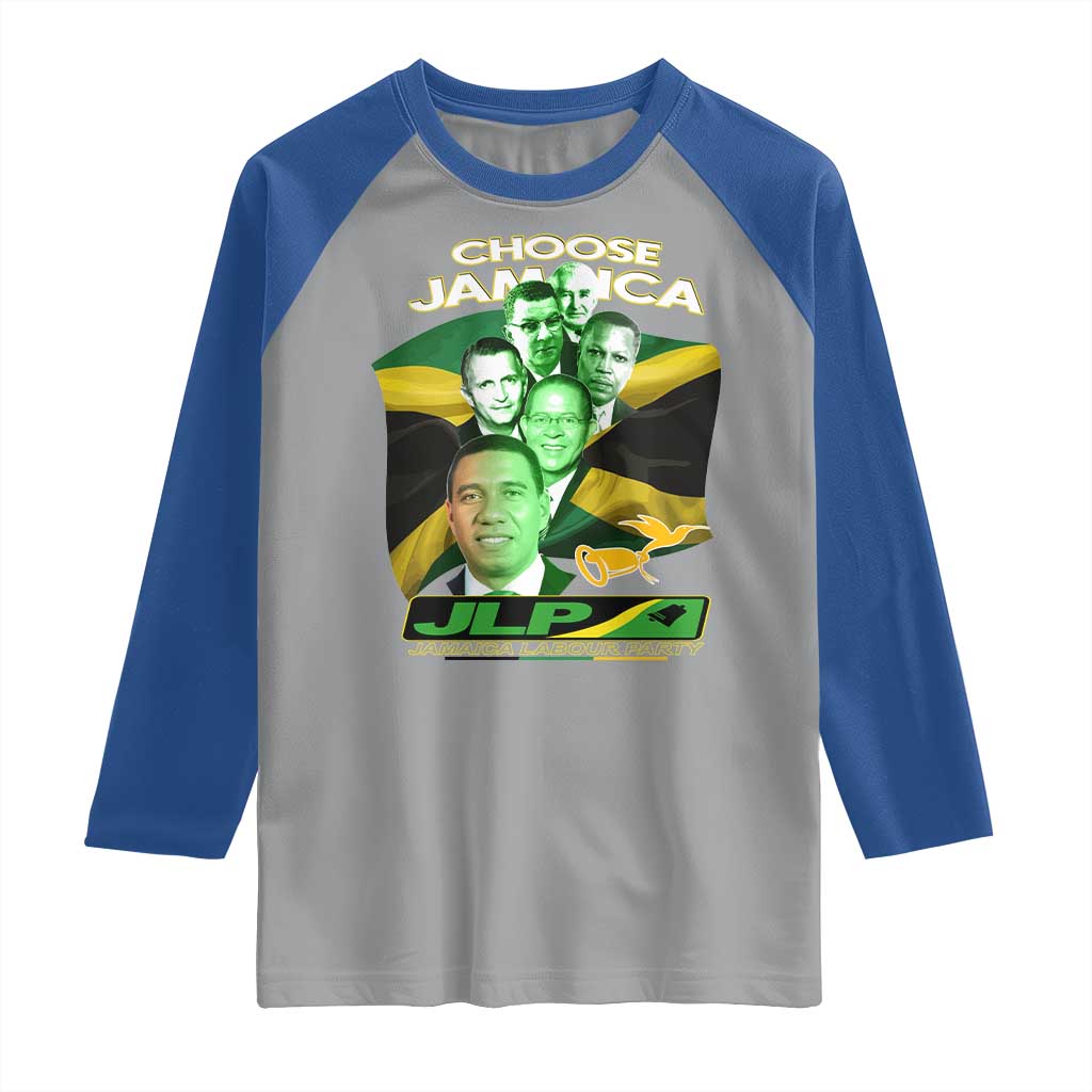 Choose Jamaica JLP Supporter Raglan Shirt Patriotic Leaders Jamaica Jamaica Labor Party Politics - Wonder Print Shop
