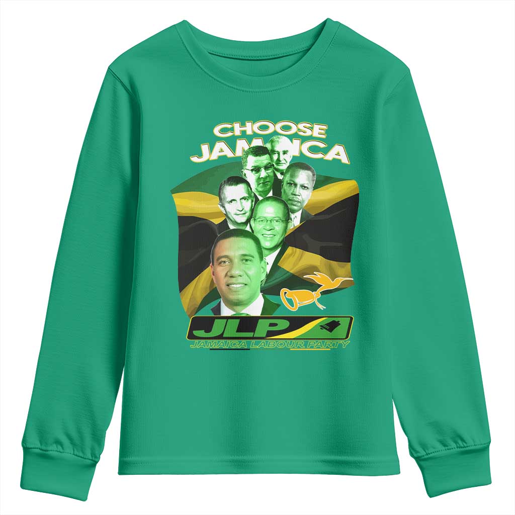 Choose Jamaica JLP Supporter Youth Sweatshirt Patriotic Leaders Jamaica Jamaica Labor Party Politics - Wonder Print Shop