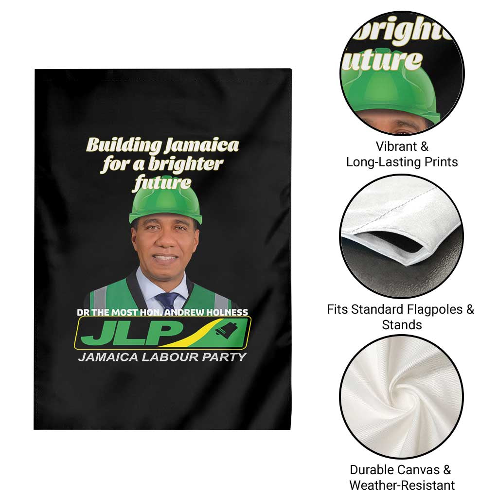Dr Most Hon Andrew Holness JLP Supporter Garden Flag Building Jamaica for a Brighter Future Jamaica Labor Party Politics - Wonder Print Shop