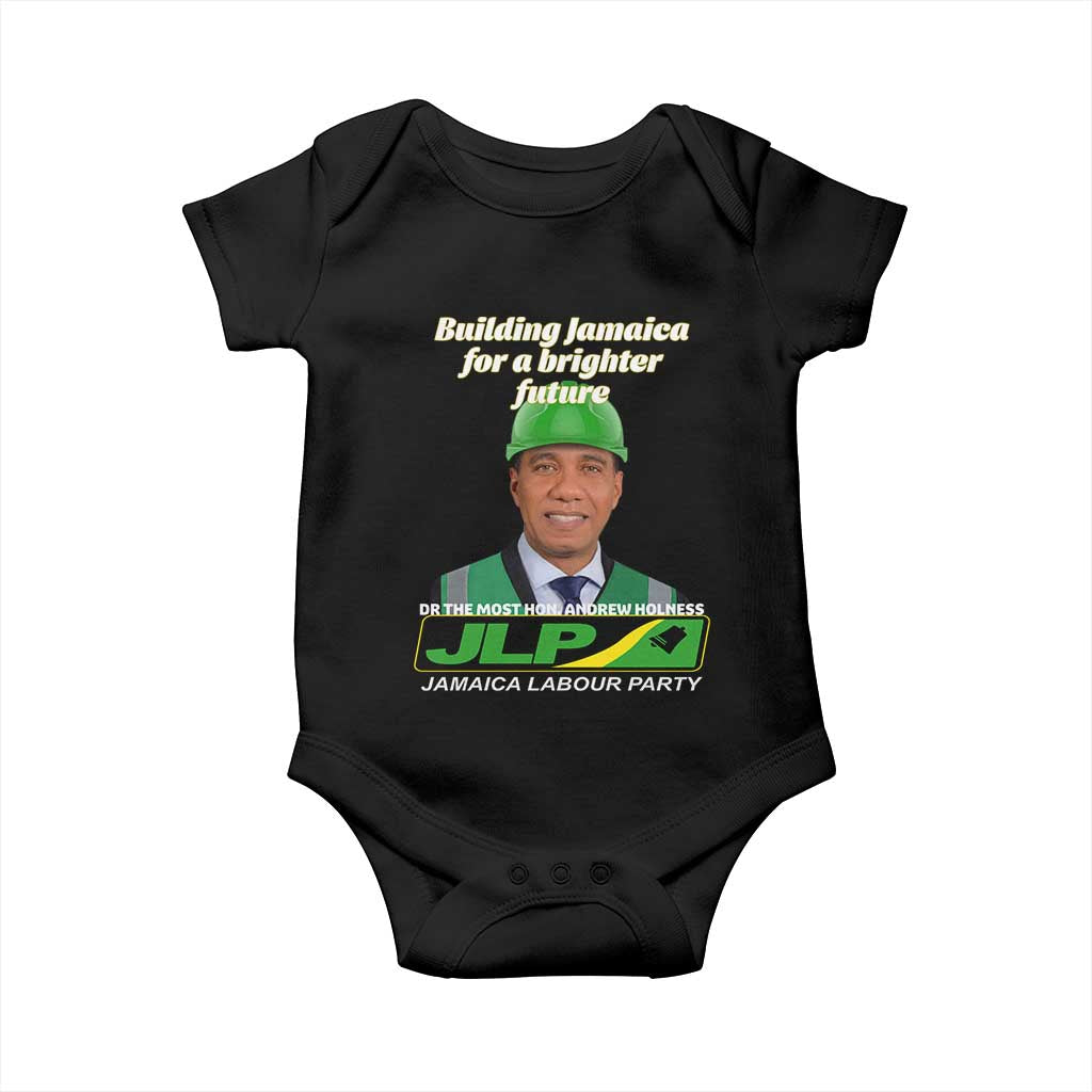 Dr Most Hon Andrew Holness JLP Supporter Baby Onesie Building Jamaica for a Brighter Future Jamaica Labor Party Politics - Wonder Print Shop
