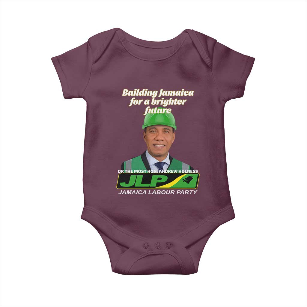 Dr Most Hon Andrew Holness JLP Supporter Baby Onesie Building Jamaica for a Brighter Future Jamaica Labor Party Politics - Wonder Print Shop