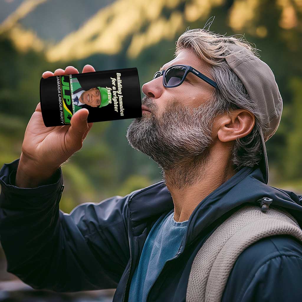 Dr Most Hon Andrew Holness JLP Supporter 4 in 1 Can Cooler Tumbler Building Jamaica for a Brighter Future Jamaica Labor Party Politics - Wonder Print Shop