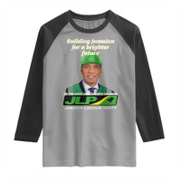 Dr Most Hon Andrew Holness JLP Supporter Raglan Shirt Building Jamaica for a Brighter Future Jamaica Labor Party Politics - Wonder Print Shop