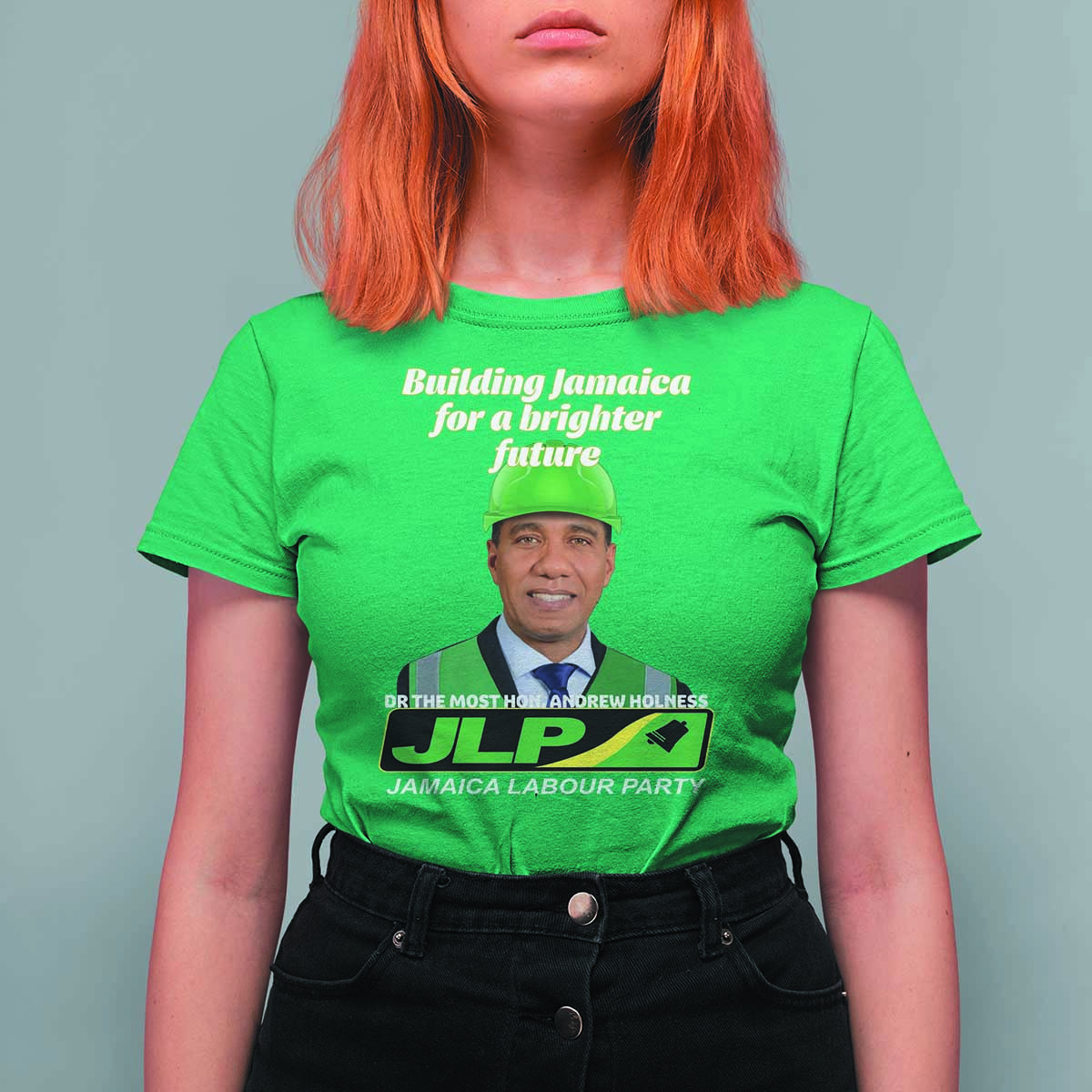 Dr Most Hon Andrew Holness JLP Supporter T Shirt For Women Building Jamaica for a Brighter Future Jamaica Labor Party Politics - Wonder Print Shop