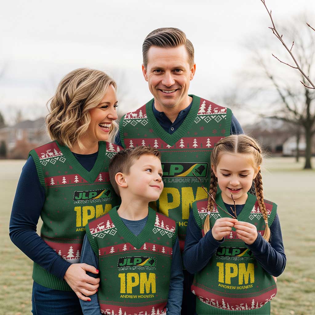 1PM Andrew Holness V-Neck Knit Sweater Vest Support JLP Jamaica Labour Party - Wonder Print Shop