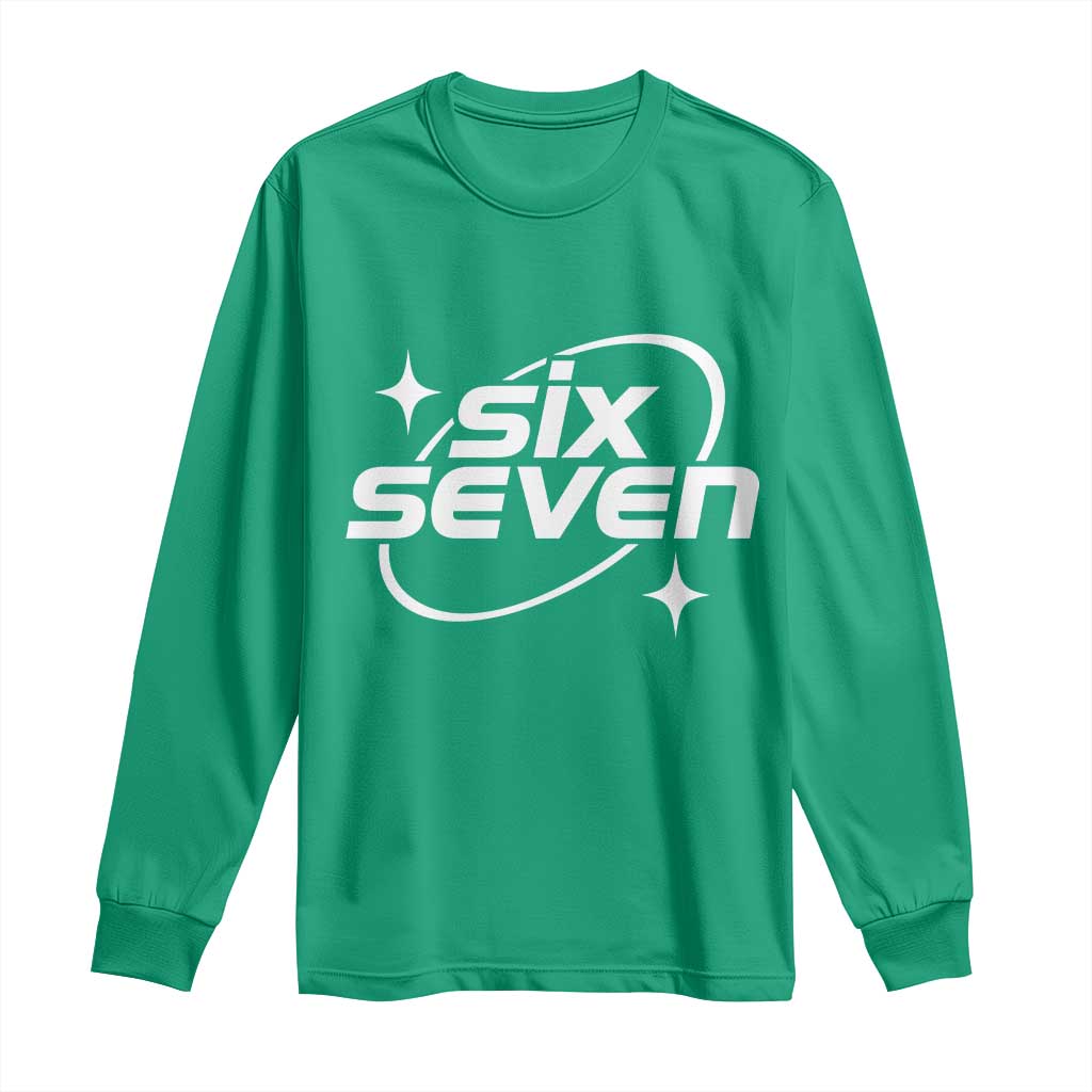 Funny Six Seven Long Sleeve Shirt Cool 67 Meme Y2K Gen Alpha Slang - Wonder Print Shop