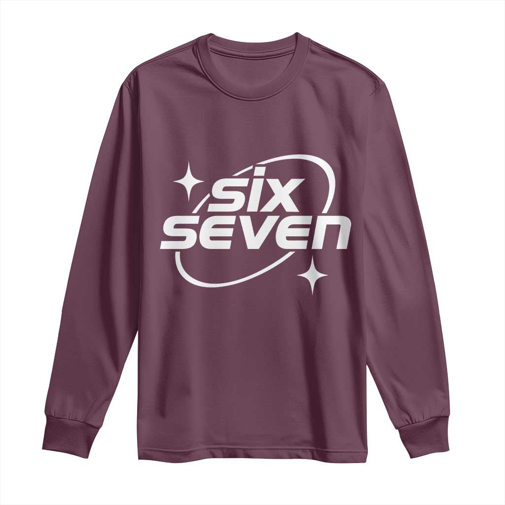 Funny Six Seven Long Sleeve Shirt Cool 67 Meme Y2K Gen Alpha Slang - Wonder Print Shop