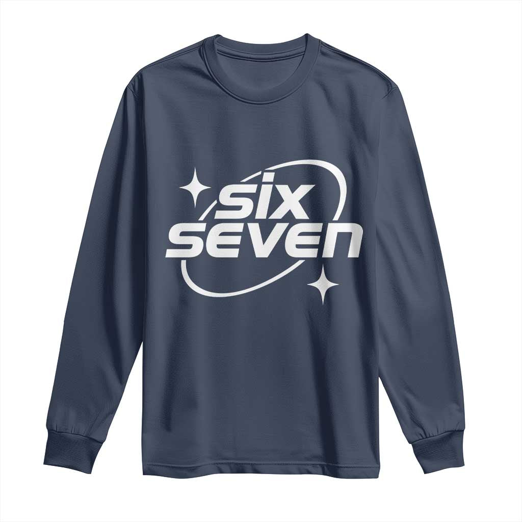 Funny Six Seven Long Sleeve Shirt Cool 67 Meme Y2K Gen Alpha Slang - Wonder Print Shop