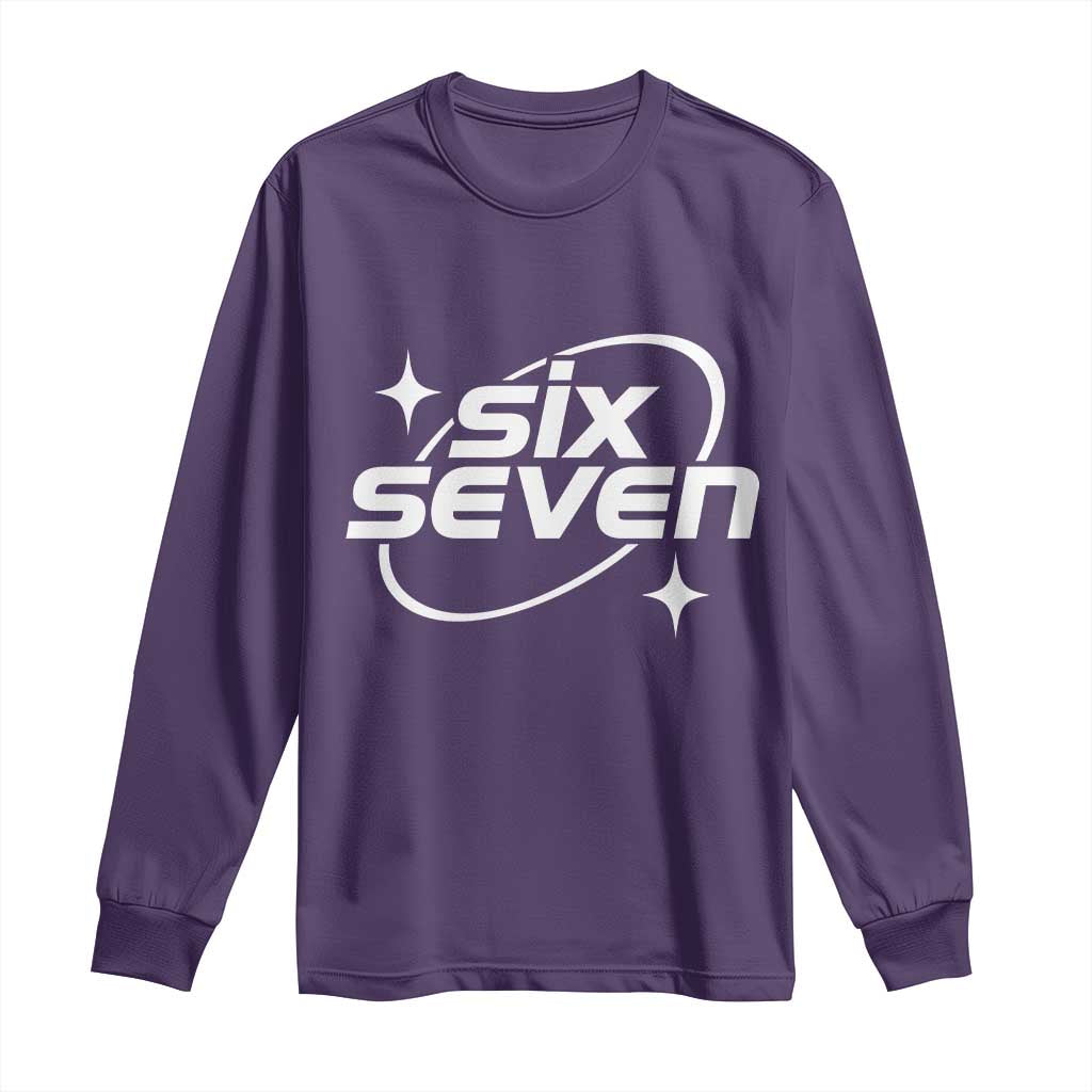Funny Six Seven Long Sleeve Shirt Cool 67 Meme Y2K Gen Alpha Slang - Wonder Print Shop