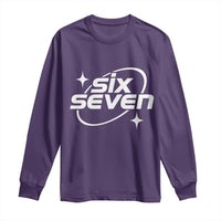 Funny Six Seven Long Sleeve Shirt Cool 67 Meme Y2K Gen Alpha Slang - Wonder Print Shop