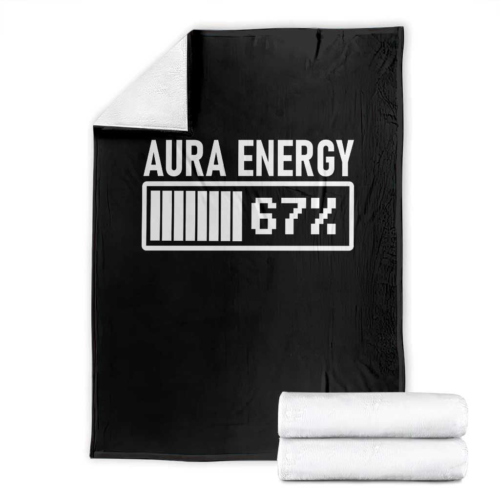 Funny Aura Energy at 67 Throw Blanket Six Seven Viral Meme 6 7 Gen Alpha Slang - Wonder Print Shop