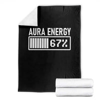 Funny Aura Energy at 67 Throw Blanket Six Seven Viral Meme 6 7 Gen Alpha Slang - Wonder Print Shop