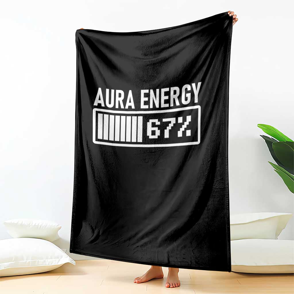 Funny Aura Energy at 67 Throw Blanket Six Seven Viral Meme 6 7 Gen Alpha Slang - Wonder Print Shop