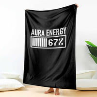Funny Aura Energy at 67 Throw Blanket Six Seven Viral Meme 6 7 Gen Alpha Slang - Wonder Print Shop