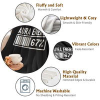 Funny Aura Energy at 67 Throw Blanket Six Seven Viral Meme 6 7 Gen Alpha Slang - Wonder Print Shop