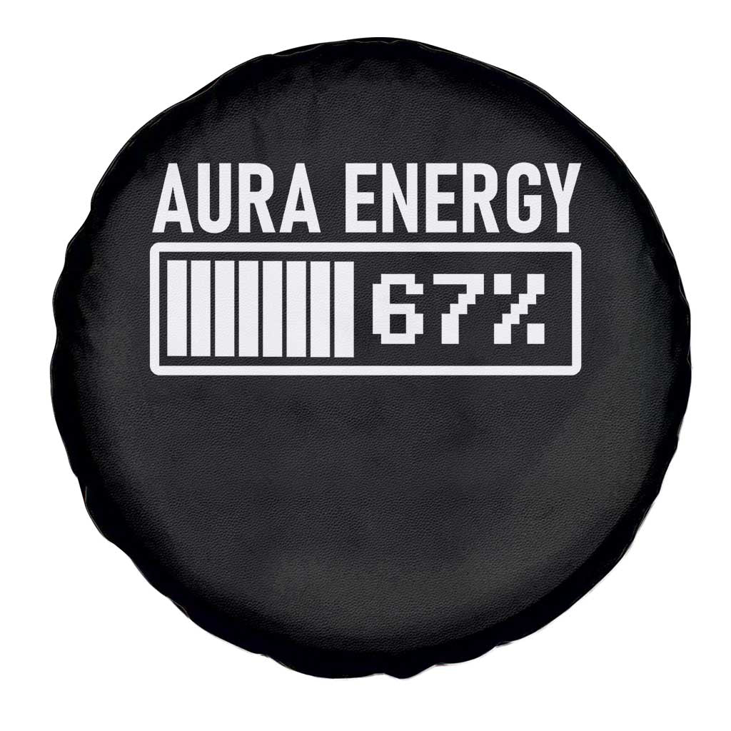 Funny Aura Energy at 67 Spare Tire Cover Six Seven Viral Meme 6 7 Gen Alpha Slang - Wonder Print Shop