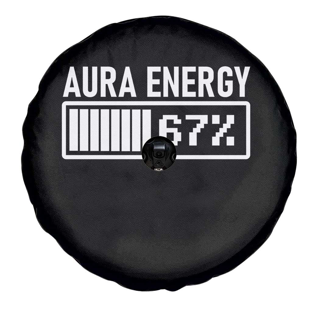 Funny Aura Energy at 67 Spare Tire Cover Six Seven Viral Meme 6 7 Gen Alpha Slang - Wonder Print Shop