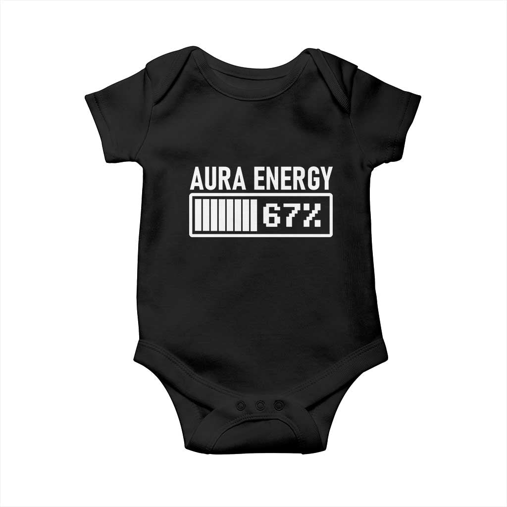 Funny Aura Energy at 67 Baby Onesie Six Seven Viral Meme 6 7 Gen Alpha Slang - Wonder Print Shop