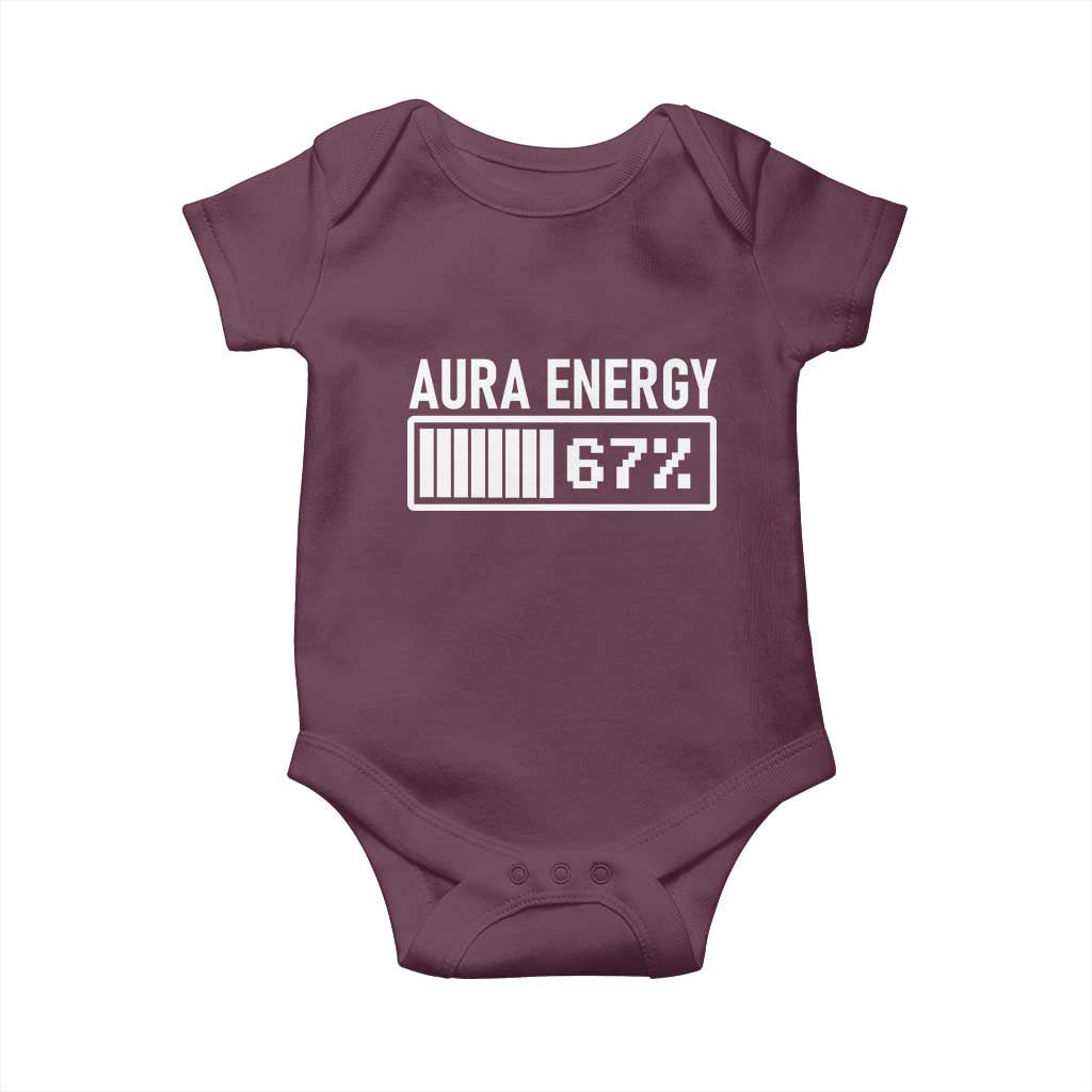 Funny Aura Energy at 67 Baby Onesie Six Seven Viral Meme 6 7 Gen Alpha Slang - Wonder Print Shop