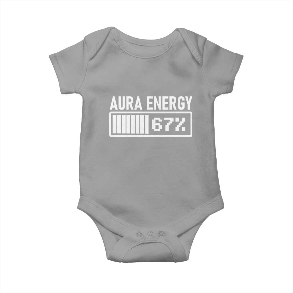 Funny Aura Energy at 67 Baby Onesie Six Seven Viral Meme 6 7 Gen Alpha Slang - Wonder Print Shop